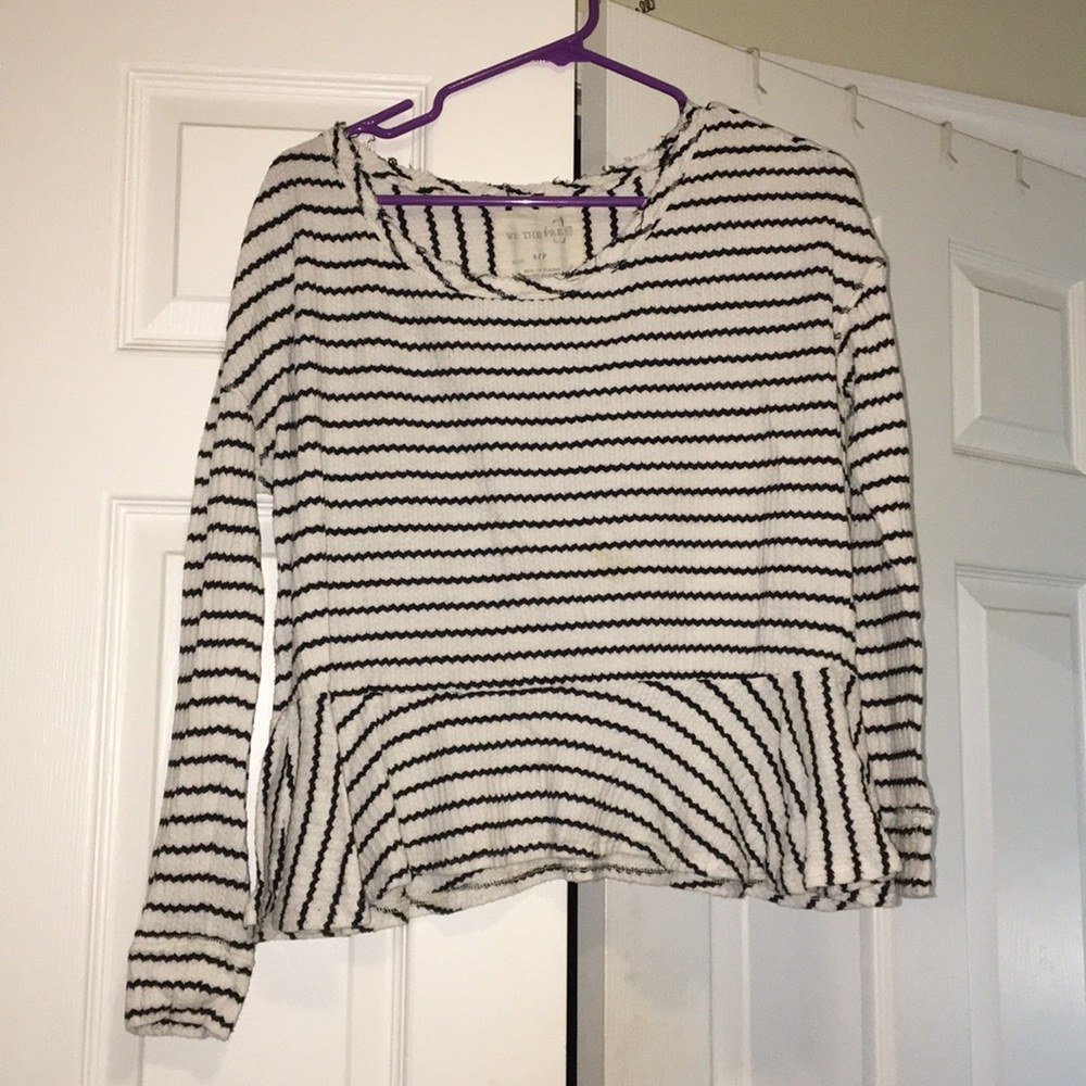 Free People Striped peplum top